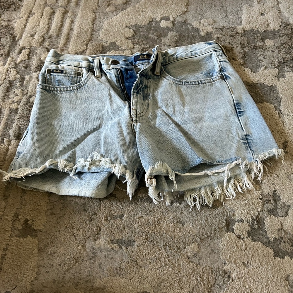 Polo by Ralph Lauren Blue Jean Shorts Distressed Cut-Off Style